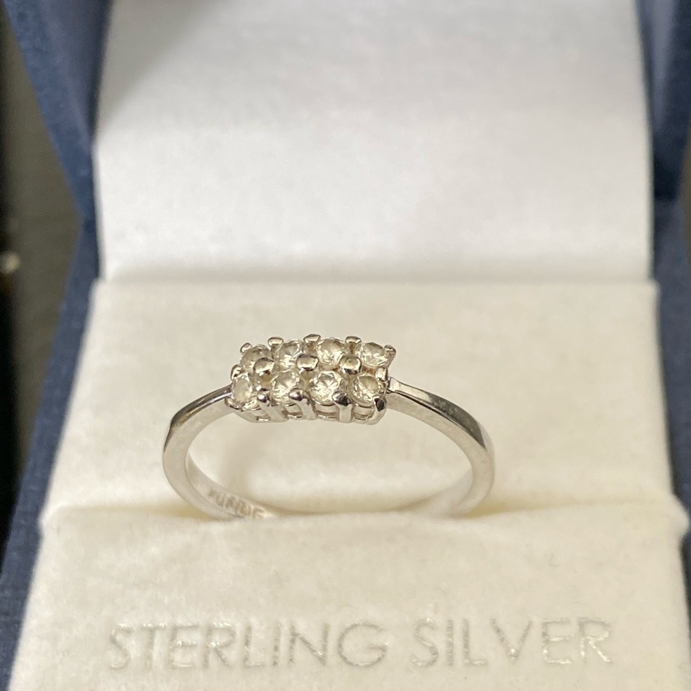 White gold over sterling silver ring
